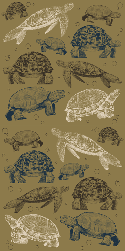 Aflombra vinílica animales tortugas sobre fondo beige - TenVinilo