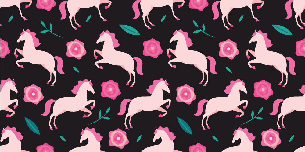 Aflombra vinílica animales flores y plantas con caballos - TenVinilo