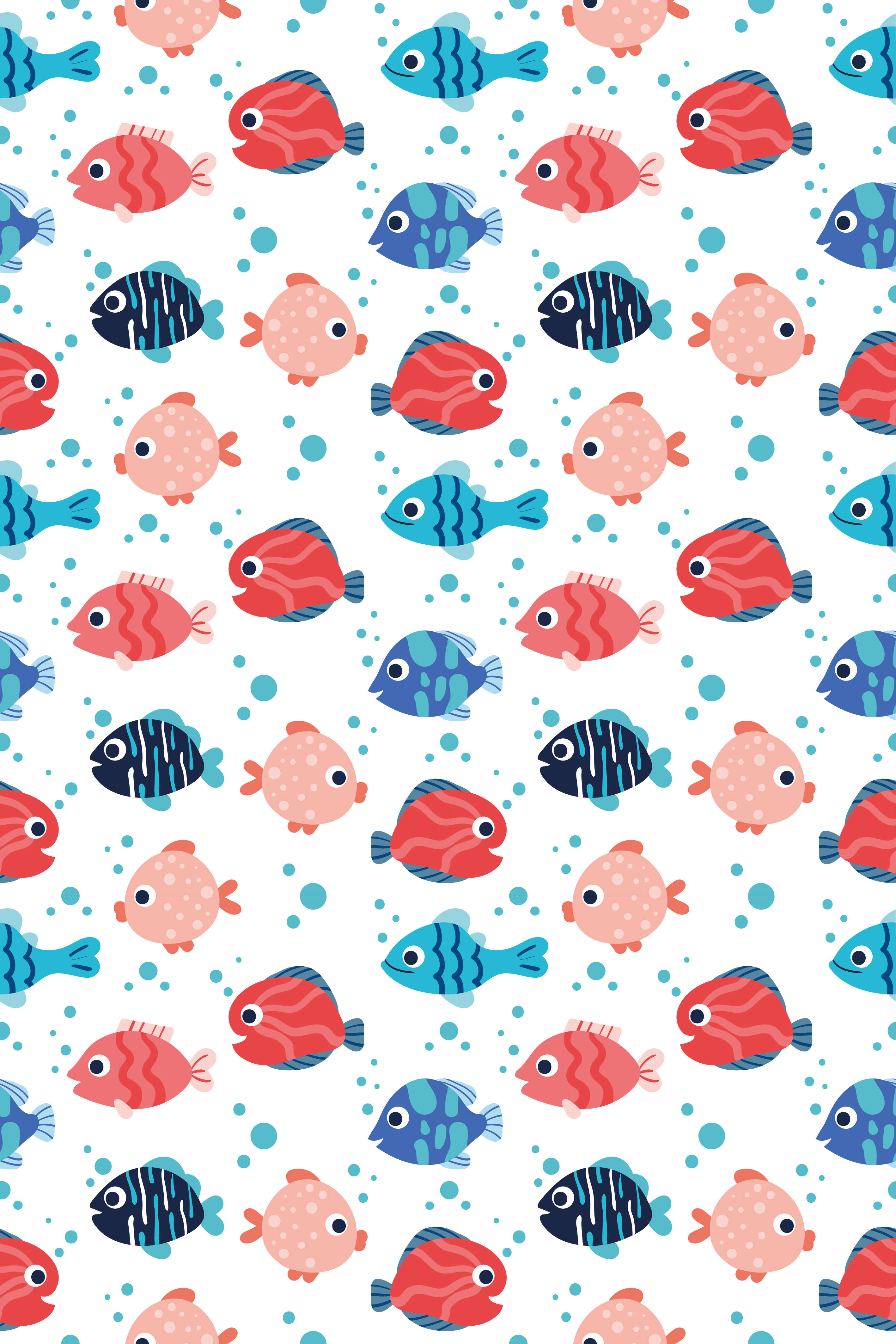 Aflombra vinílica animales peces rosas y azules - TenVinilo
