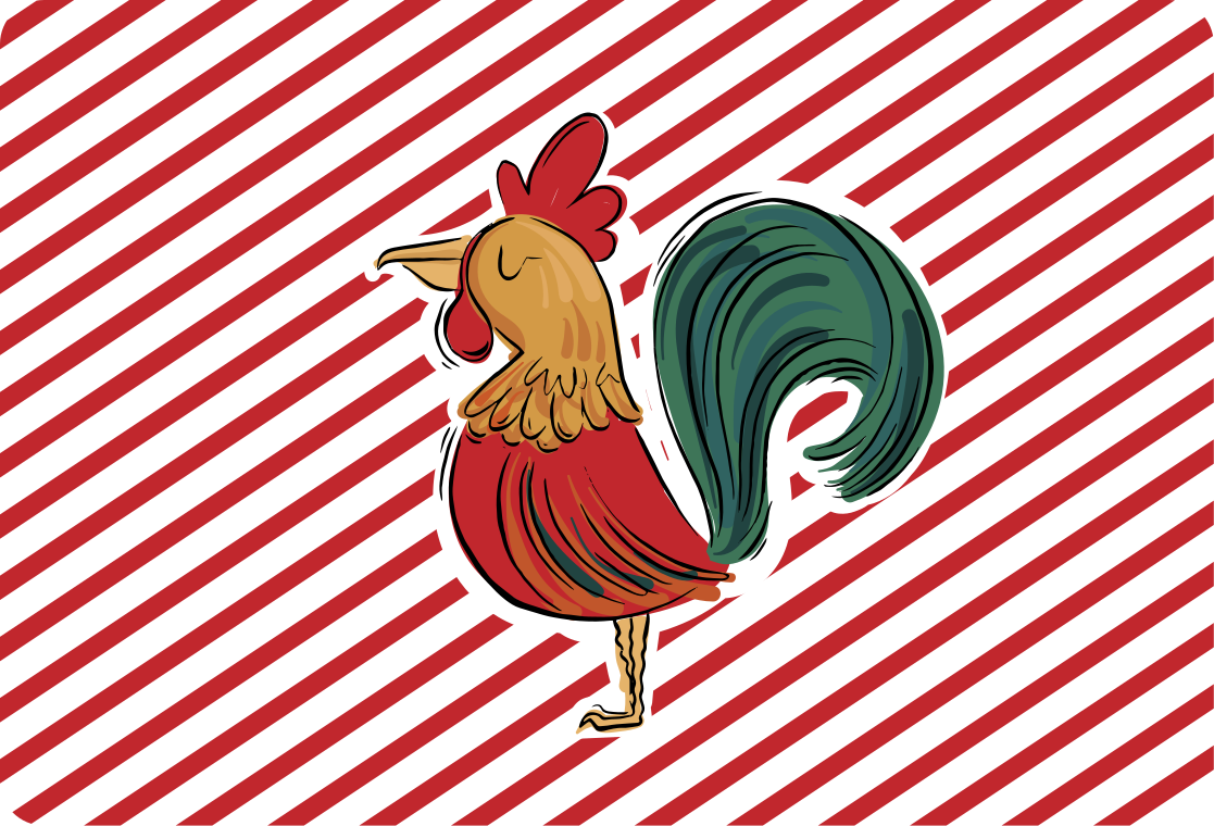 Aflombra vinílica animales diseño gallo de colores - TenVinilo