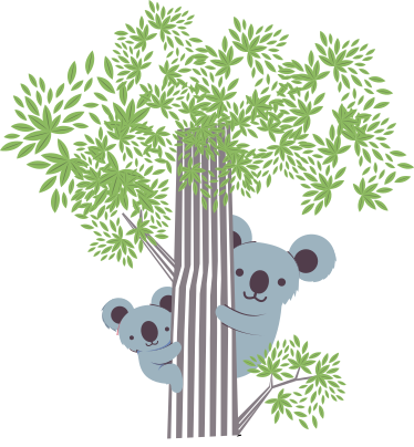 Aflombra vinílica animales koalas en un árbol - TenVinilo