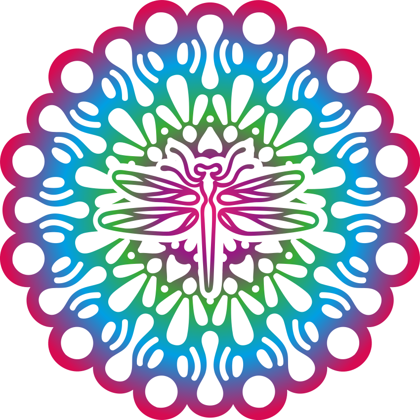 Aflombra vinílica animales mandala de libélula colorida - TenVinilo