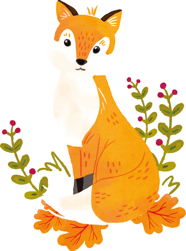 Aflombra vinílica animales zorro naranja juguetón - TenVinilo