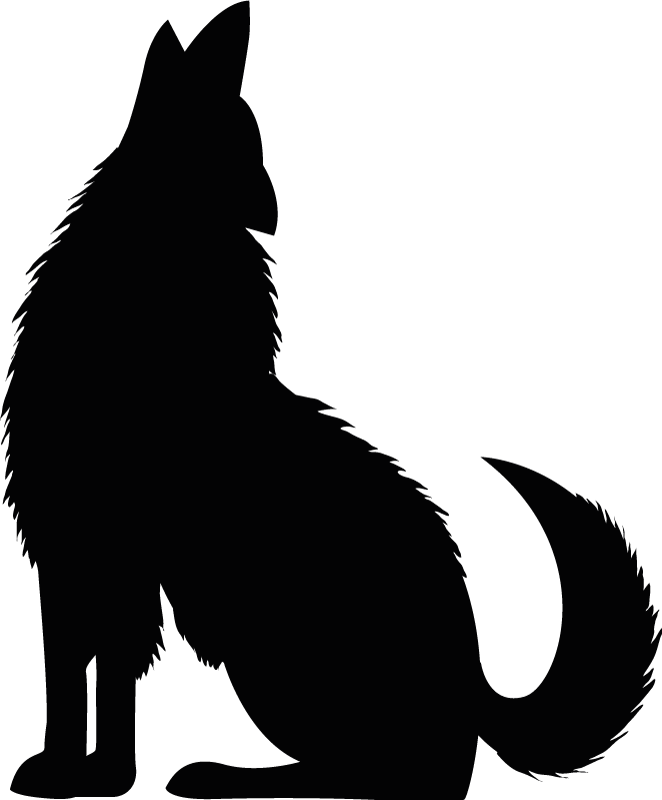 Aflombra vinílica animales silueta de perro sentado - TenVinilo