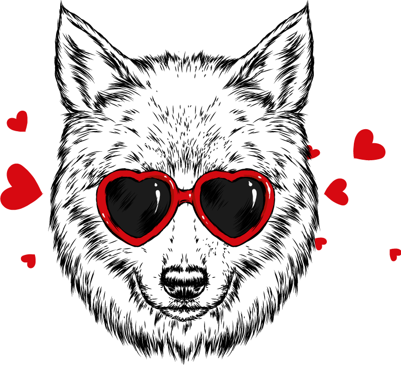 Aflombra vinílica animales lobo juguetón - TenVinilo