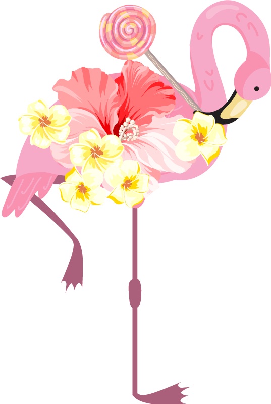 Aflombra vinílica animales diseño floral flamenco - TenVinilo