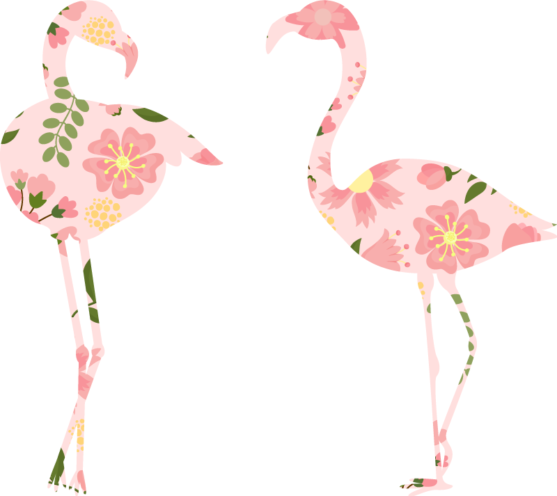 Aflombra vinílica animales patrón floral de flamencos - TenVinilo
