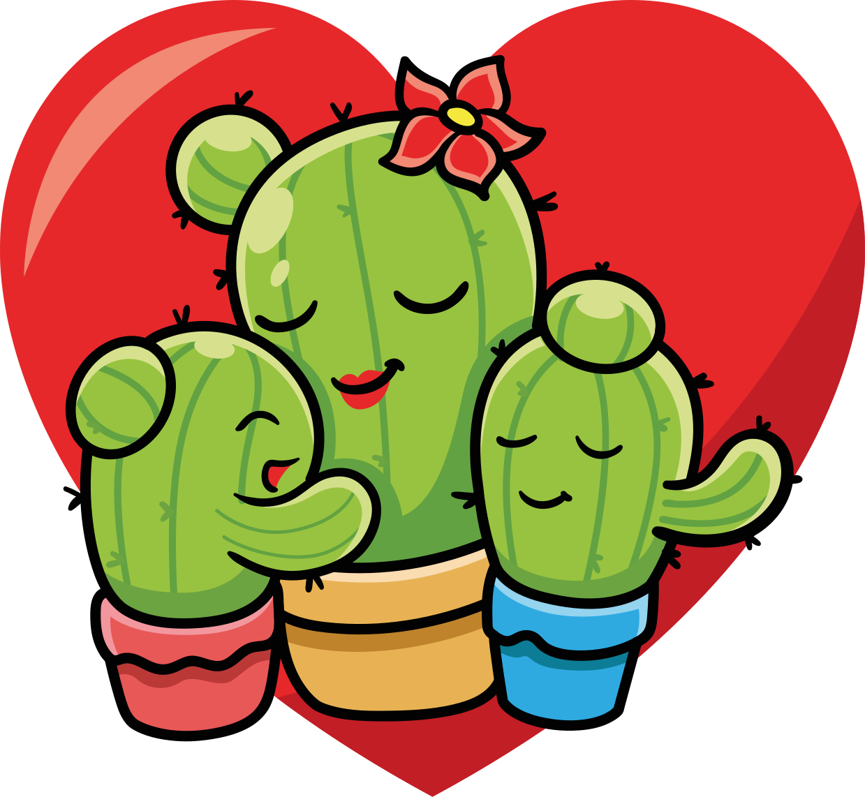 Aflombra vinílica animales familia de cactus amor - TenVinilo