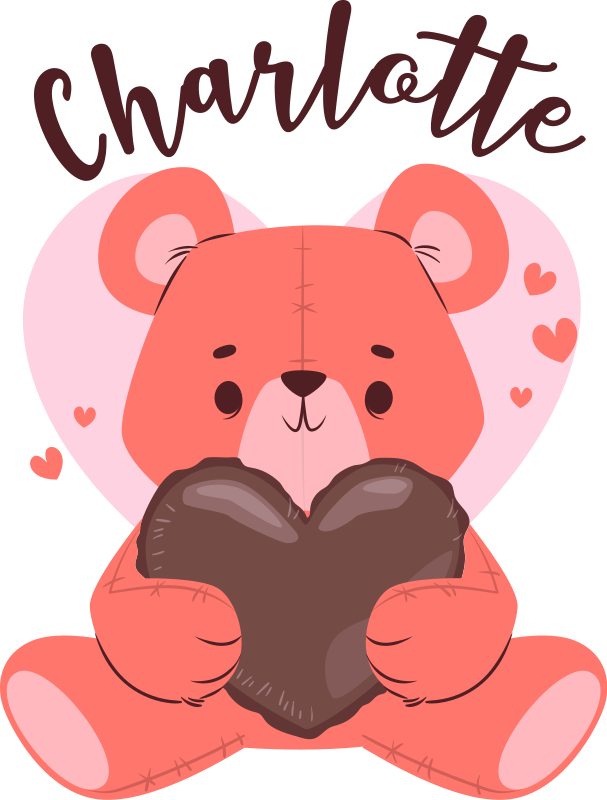 Aflombra vinílica animales oso tierno con corazón - TenVinilo