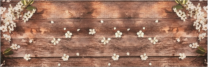 Alfombra vinílica cocina madera floral - TenVinilo