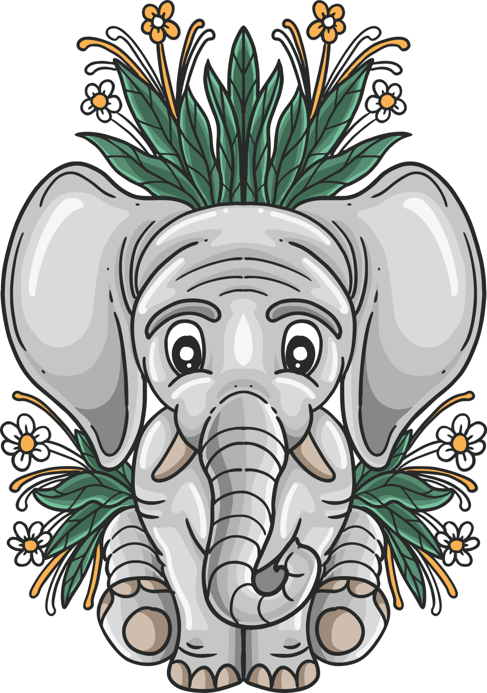 Aflombra vinílica animales ilustración de elefante lindo - TenVinilo