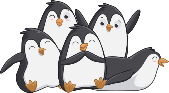 Aflombra vinílica animales familia de pingüinos feliz - TenVinilo