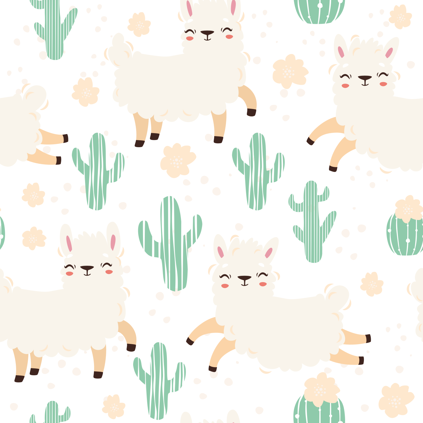 Aflombra vinílica animales llamas y cactus - TenVinilo