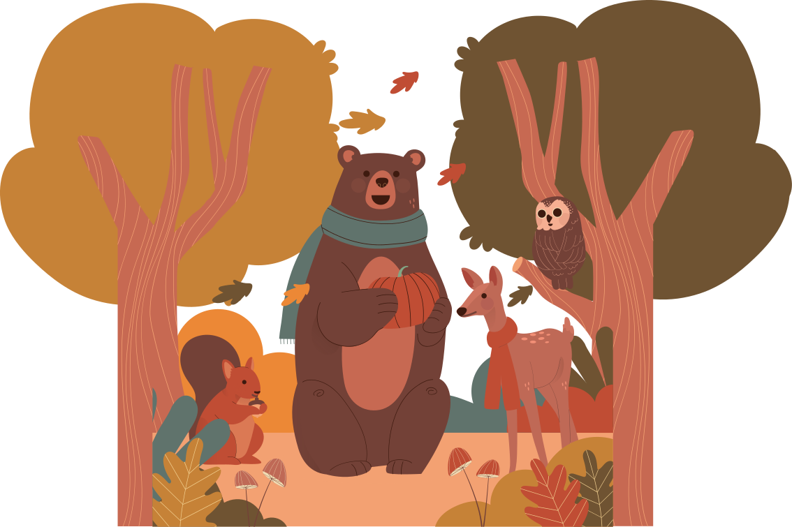 Aflombra vinílica animales criaturas del bosque otoñal - TenVinilo