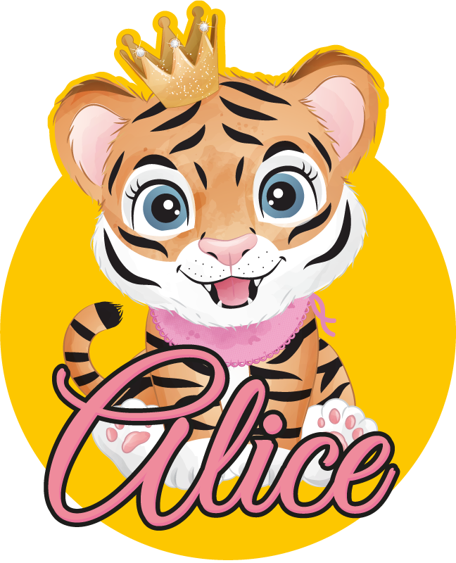 Aflombra vinílica animales ilustración de tigre tierno - TenVinilo