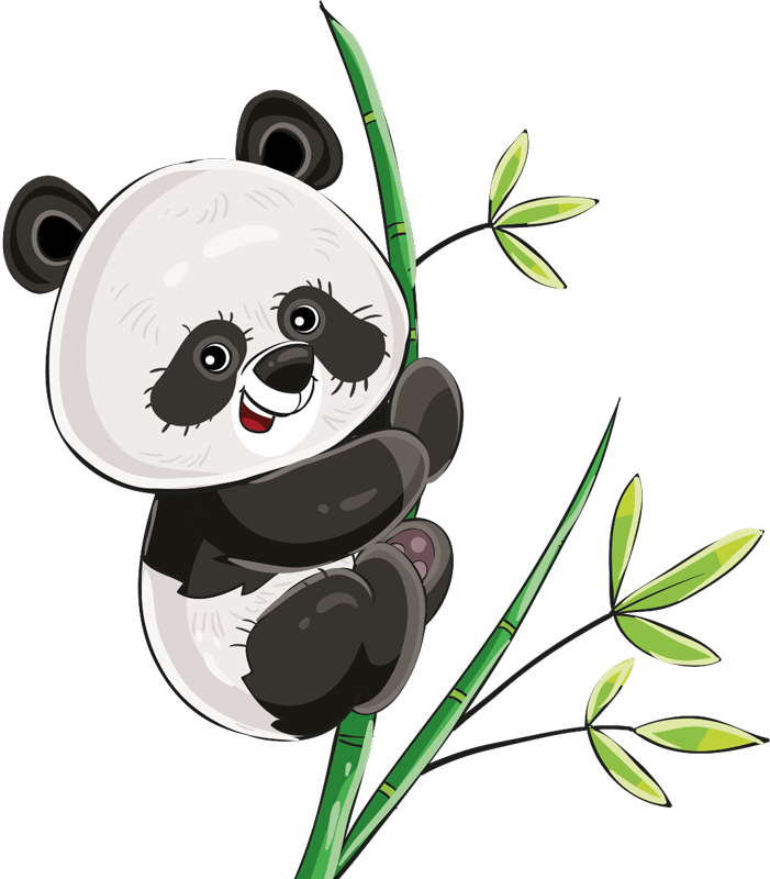 Aflombra vinílica animales panda trepando bambú - TenVinilo