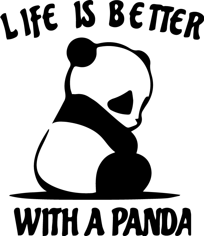 Aflombra vinílica animales cita ilustración panda - TenVinilo
