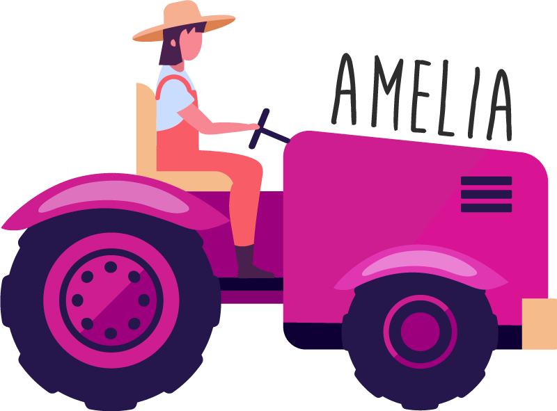 Aflombra vinílica animales aventura de tractor personalizada - TenVinilo