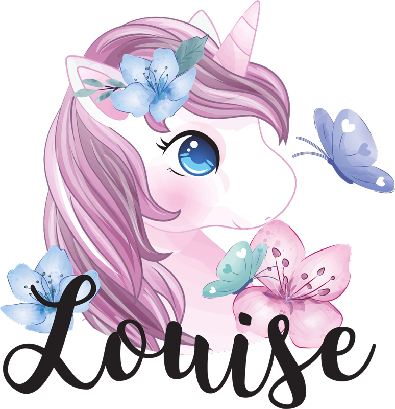 Aflombra vinílica animales unicornio con mariposa - TenVinilo