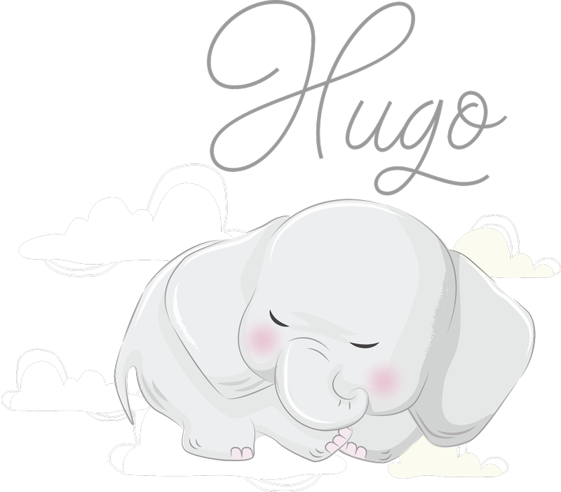 Aflombra vinílica animales elefante en nubes personalizado - TenVinilo
