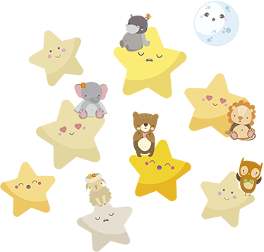 Aflombra vinílica animales estrellas para la habitación - TenVinilo