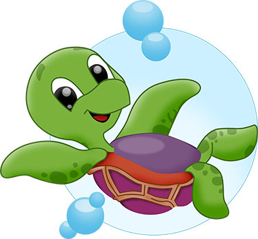 Aflombra vinílica animales tortuga bebé jugando - TenVinilo