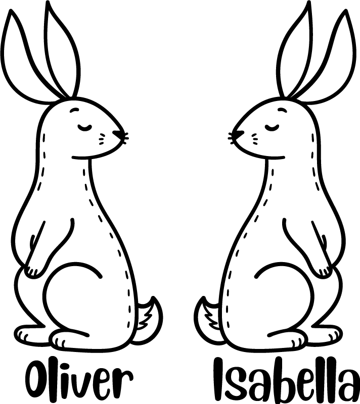 Aflombra vinílica animales con conejitos personalizados - TenVinilo