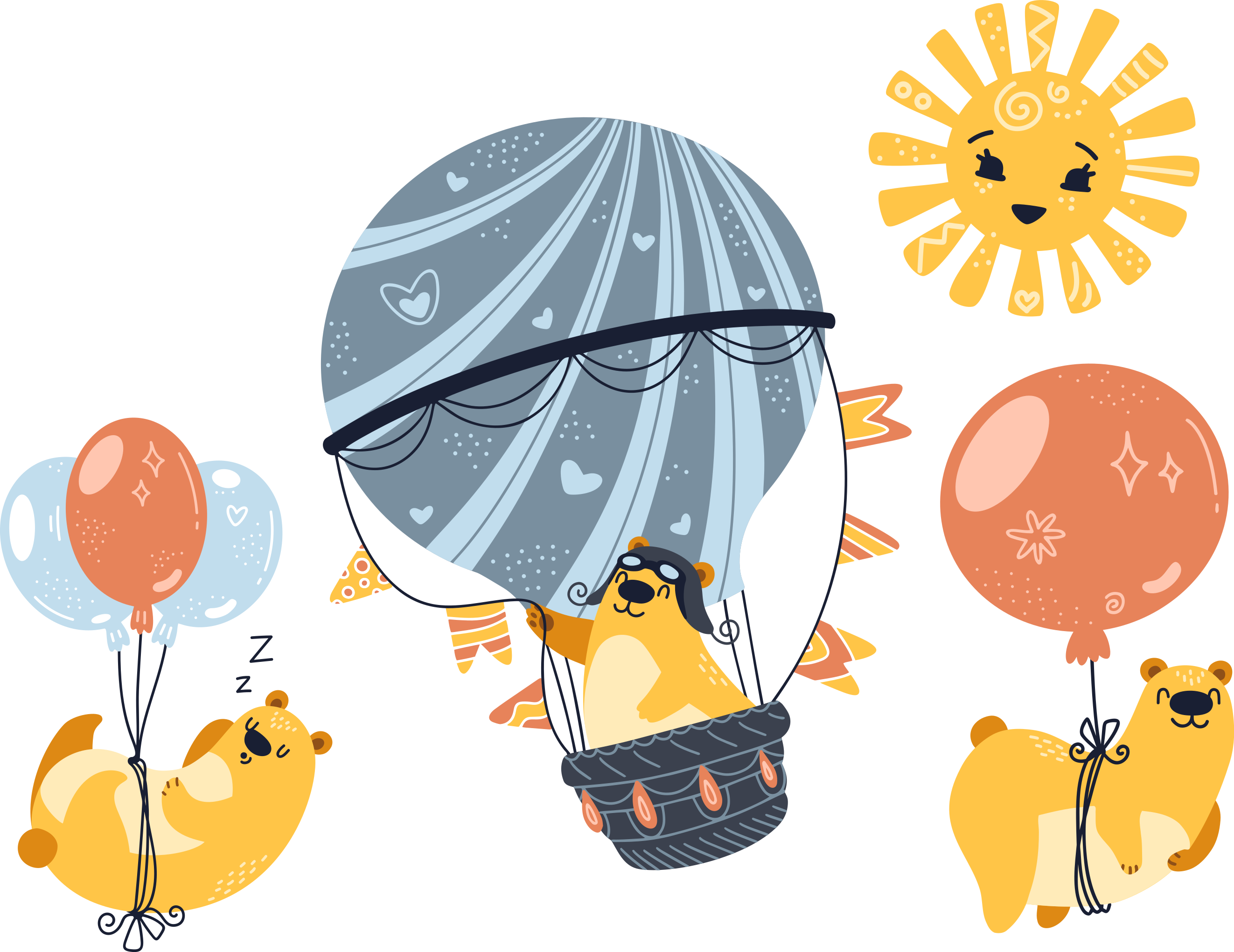 Aflombra vinílica animales en globos - TenVinilo