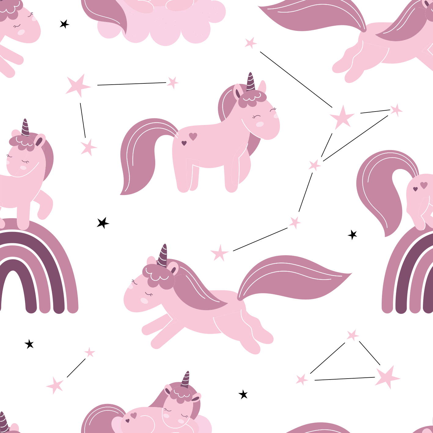Aflombra vinílica animales unicornios y constelaciones - TenVinilo