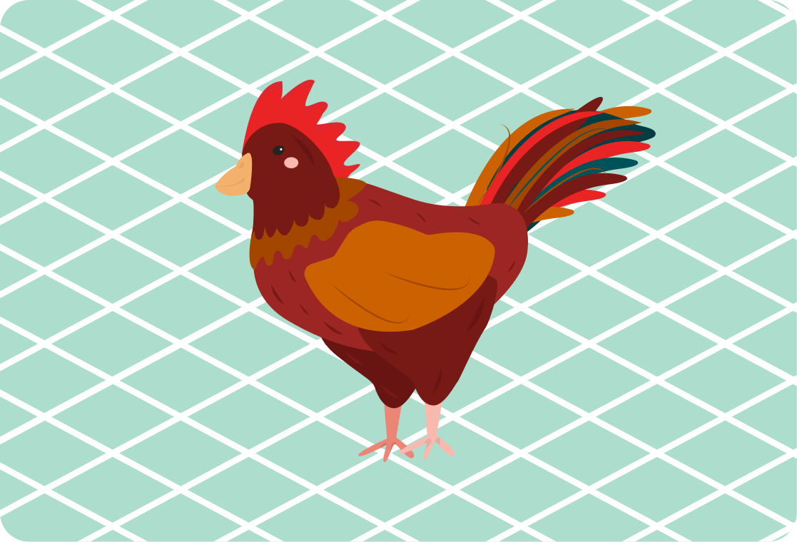 Aflombra vinílica animales gallo rojo de perfil - TenVinilo