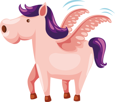 Aflombra vinílica animales pony alado lindo - TenVinilo