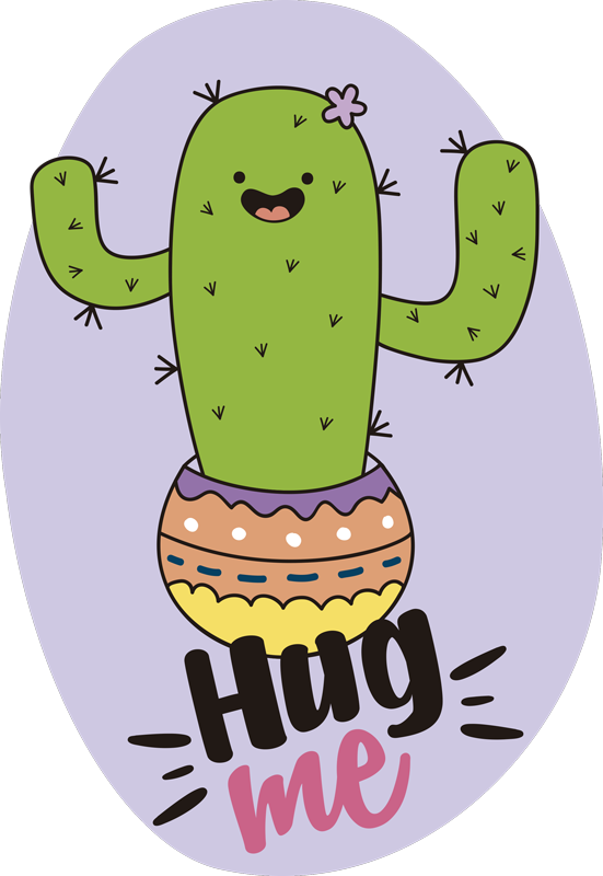 Aflombra vinílica animales cactus abrazando la alegría - TenVinilo