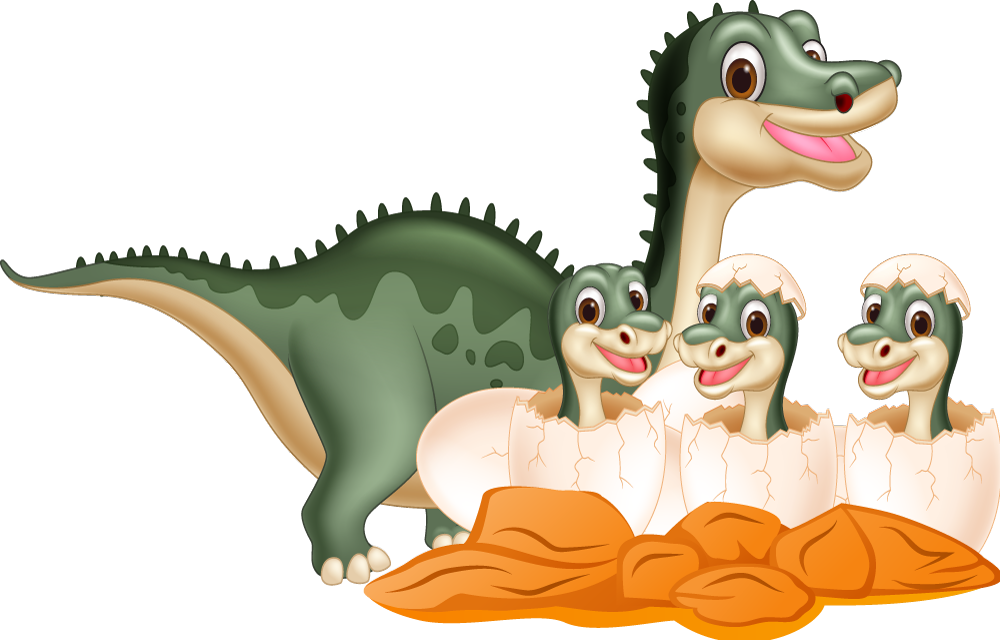 Aflombra vinílica animales familia de dinosaurios adorables - TenVinilo