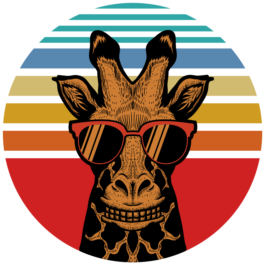 Aflombra vinílica animales jirafa con gafas cool - TenVinilo