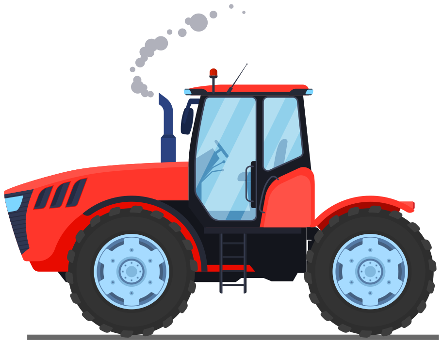 Aflombra vinílica animales tractor de granja rojo - TenVinilo