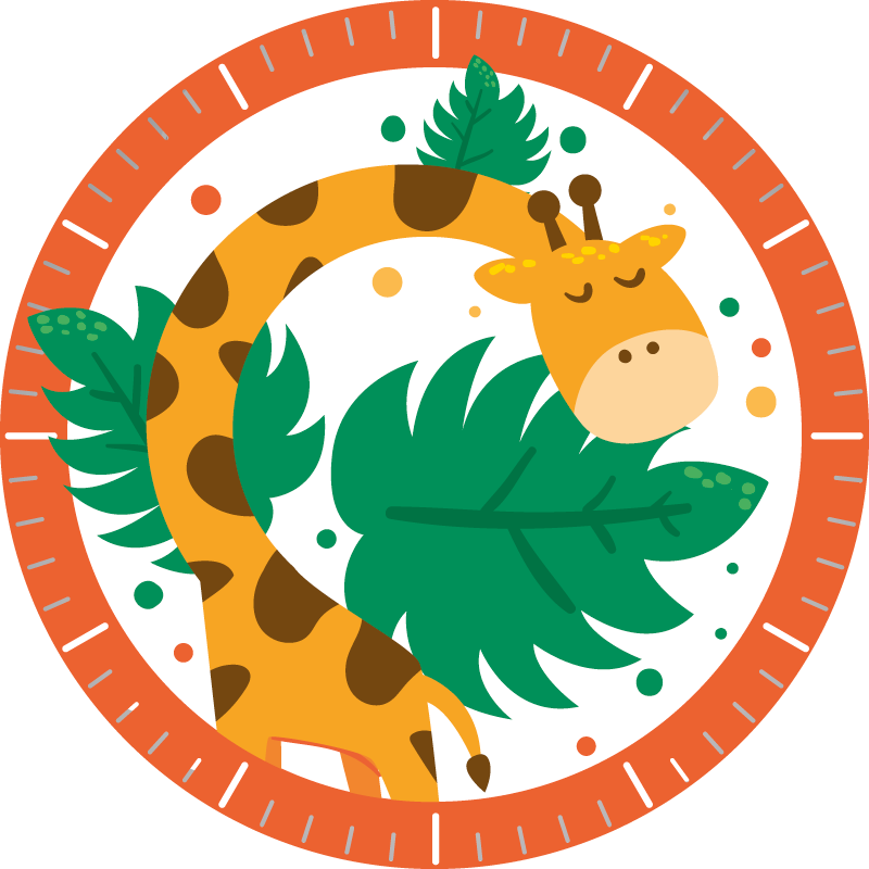 Aflombra vinílica animales reloj infantil jirafa - TenVinilo