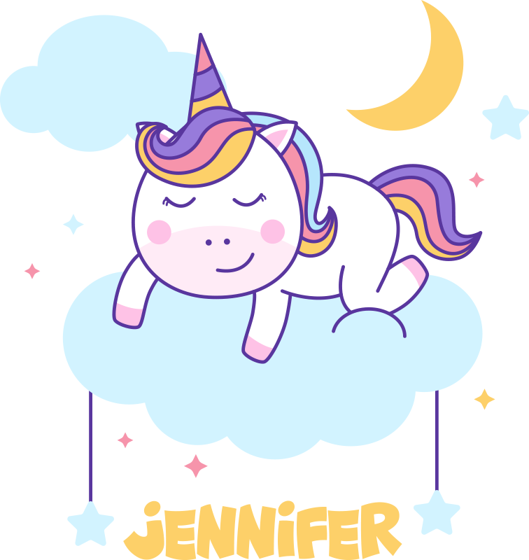 Aflombra vinílica animales unicornio durmiendo arcoíris - TenVinilo