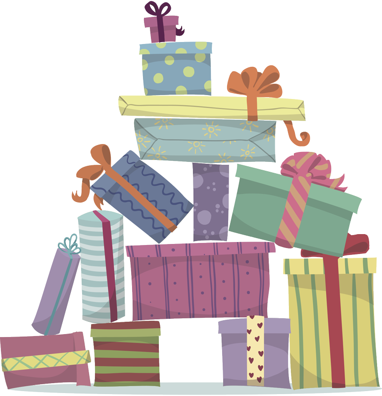 Alfombra vinílica navidad montaña de regalos - TenVinilo