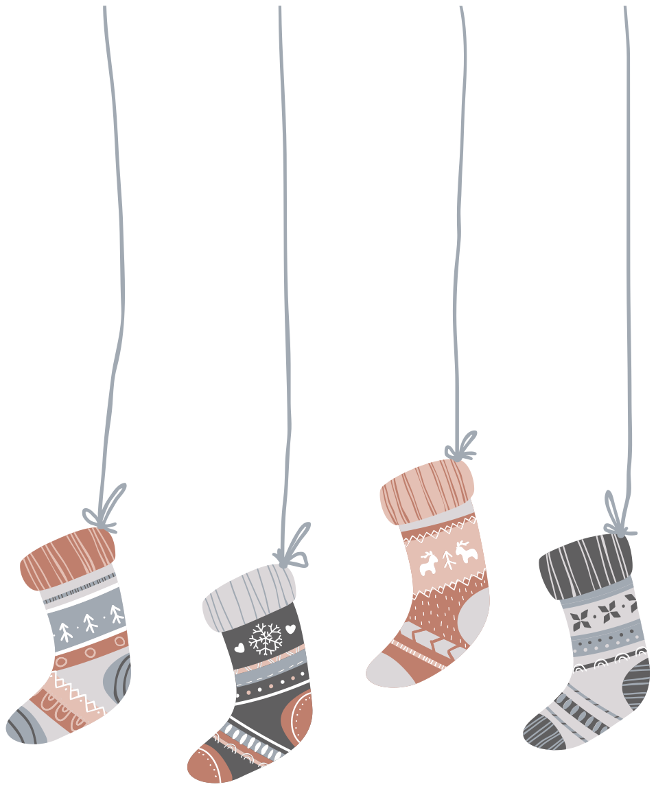 Alfombra vinílica navidad calcetines navideños - TenVinilo