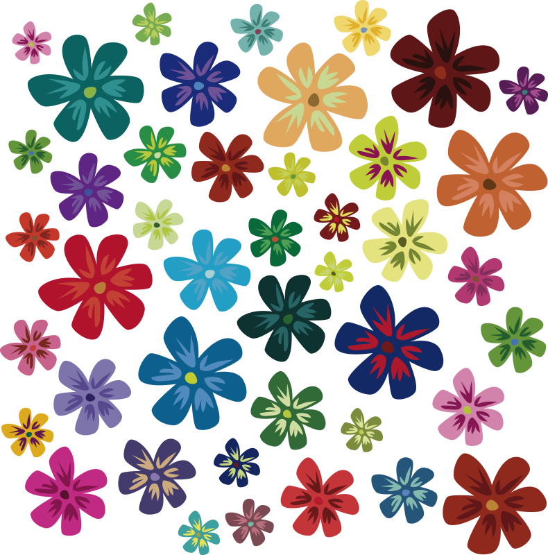 Alfombra vinílica flores lámina flores de color - TenVinilo