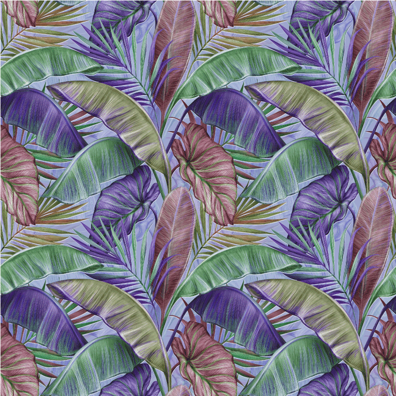 Alfombra vinílica flores diseño hojas moradas - TenVinilo