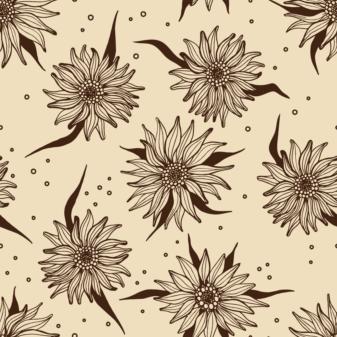 Alfombra vinílica flores girasol antiguo - TenVinilo