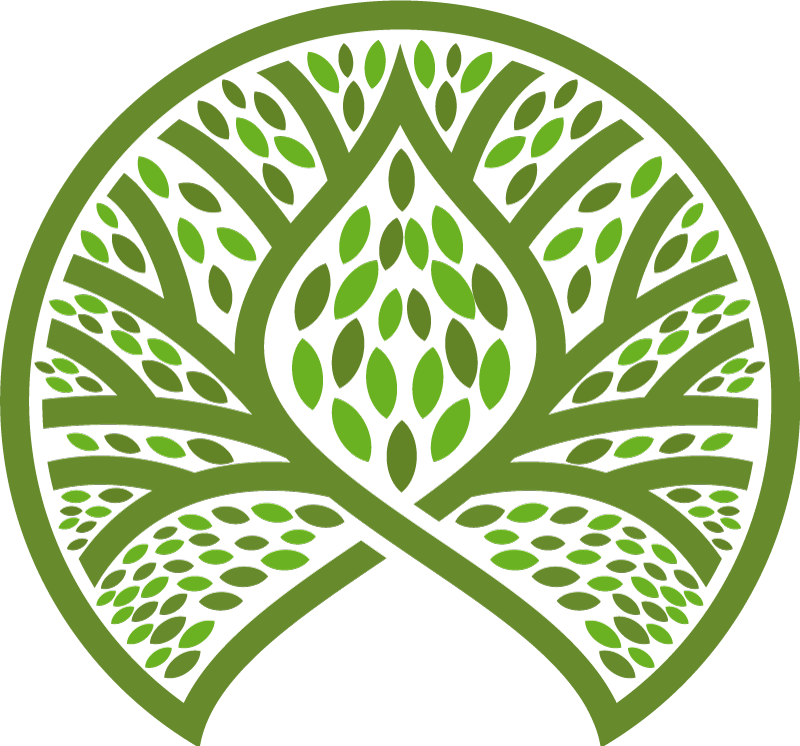 Alfombra vinílica flores emblema de naturaleza verde - TenVinilo