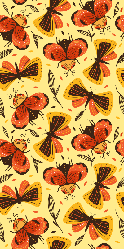 Alfombra vinílica flores imagen de mariposa en flor - TenVinilo
