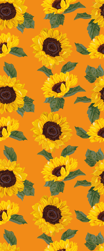 Alfombra vinílica flores girasol naranja - TenVinilo