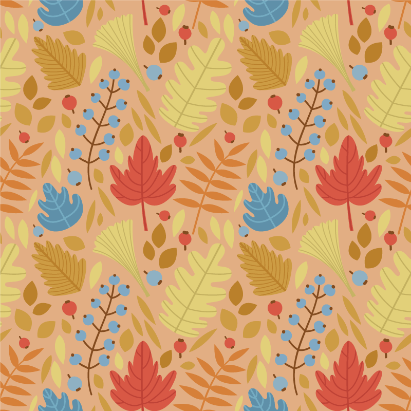 Alfombra vinílica flores diseño hojas de otoño - TenVinilo