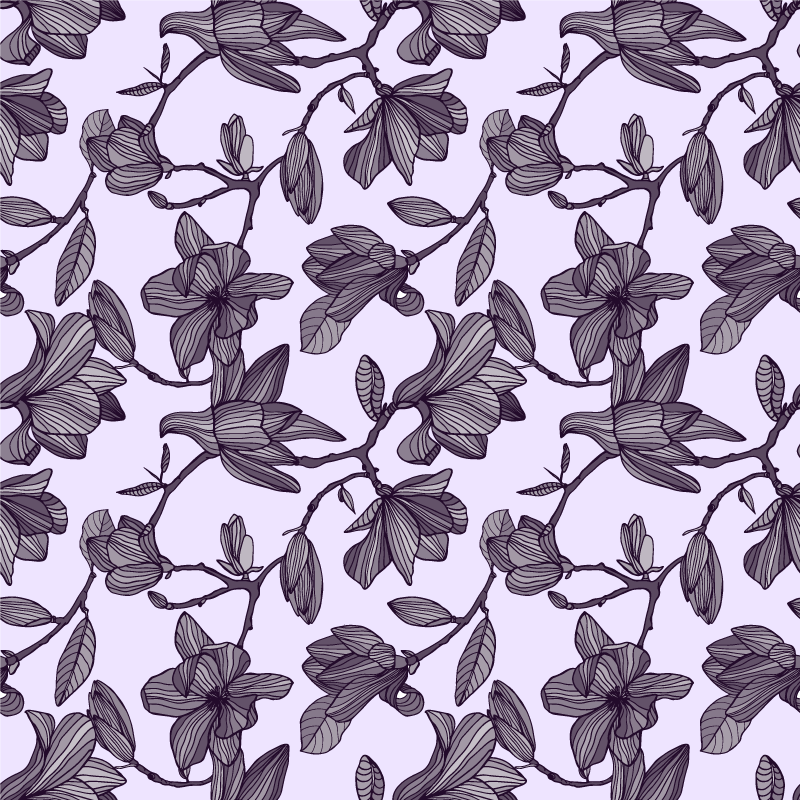 Alfombra vinílica flores diseño magnolia adorable - TenVinilo