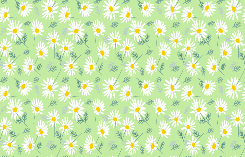 Alfombra vinílica flores margaritas de primavera - TenVinilo