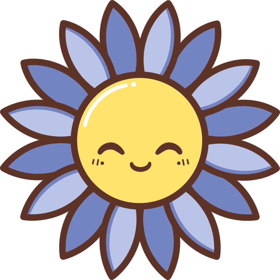Alfombra vinílica flores silueta flor feliz morada - TenVinilo