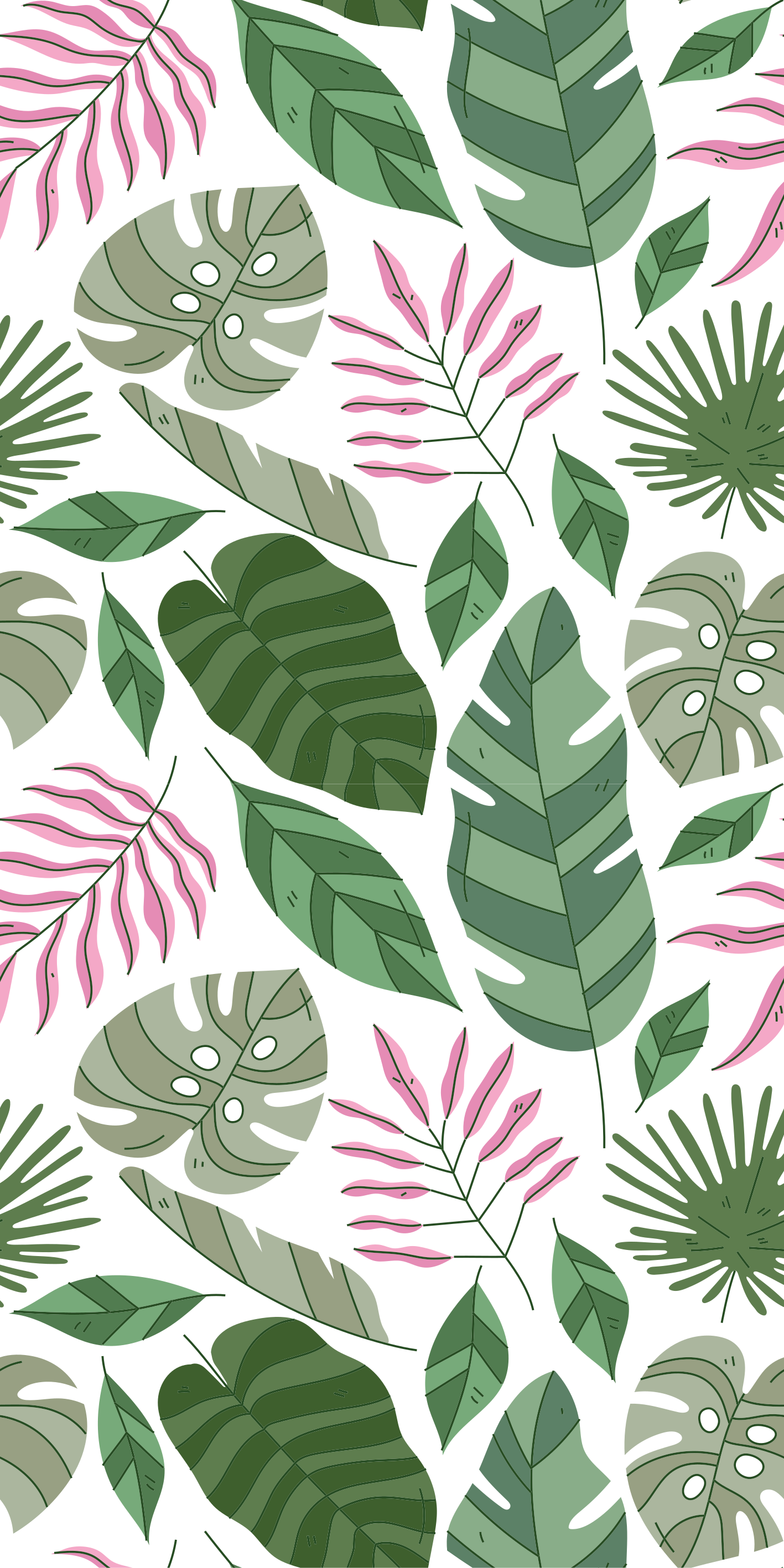 Alfombra vinílica flores jardín tropical minimalista - TenVinilo